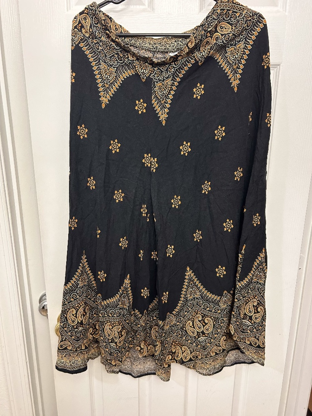 Black Patterned Palazzo Pants